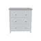 International Concepts Solid Wood Bedroom Dresser/Chest with 3 Drawers, White BD08-8003 - alternate 9